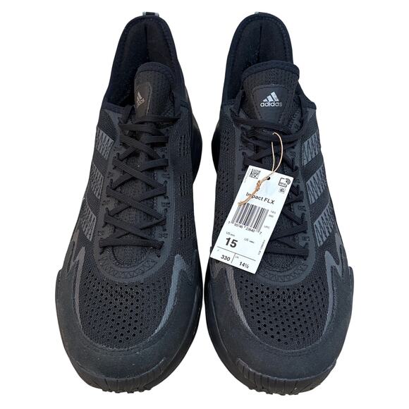 adidas Men’s SM Impact FLX All Black Football Training Performance Shoes 15 NEW main image 9